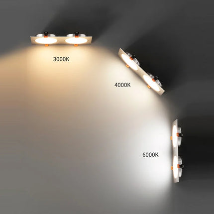 Plafonnier LED encastré anti-éblouissement à une, deux ou trois têtes — LZ4P9X