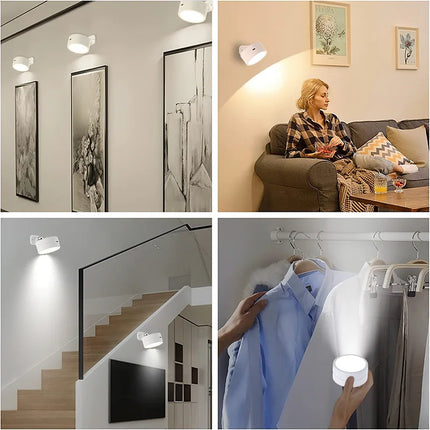 Applique murale LED rechargeable avec télécommande tactile et rotation 360° — LZ7QX2
