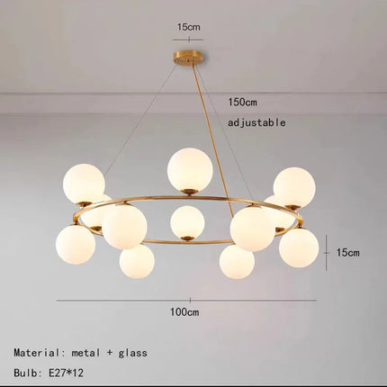 Suspension en verre blanc au design nordique pour intérieur décoratif — LZ4M9X