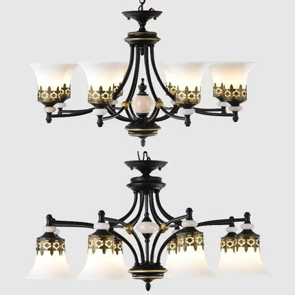 Lustre LED vintage en verre pour intérieur rétro — LZ4X9P2