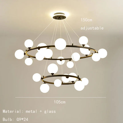 Suspension nordique avec boule de verre et anneau mat réglable — LZ4G7X