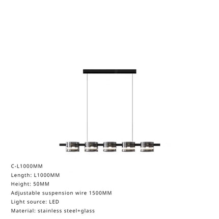 lustre sandyha moderne minimaliste abat-jour verre led suspendu