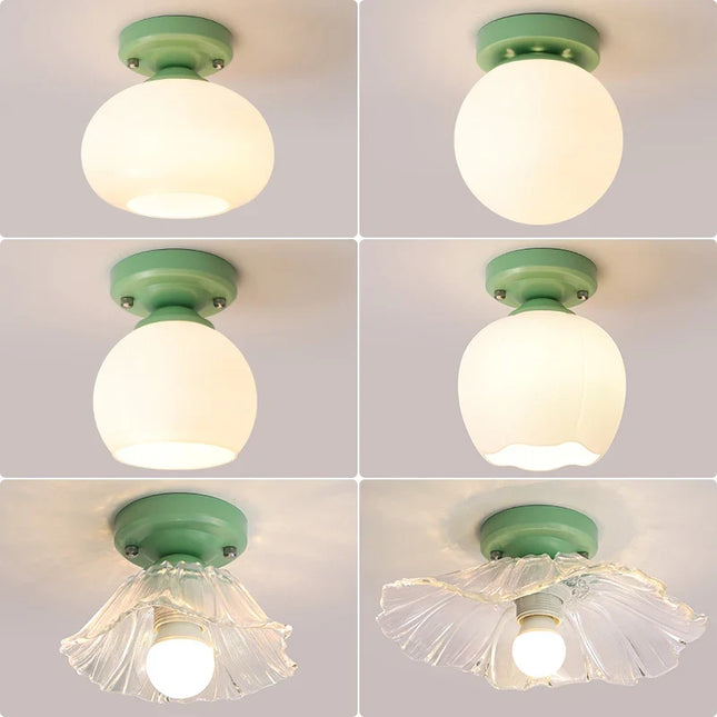 Plafonnier LED en verre à montage surface style nordique décoratif — LZ4X9T2