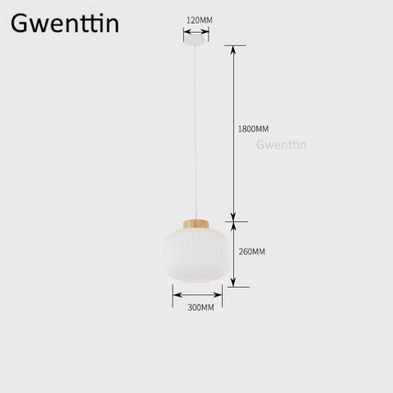 Suspension décorative en bois et verre style nordique moderne — LZ4X9P