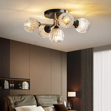 Lustre suspension nordique en cristal et cuivre — LZ4X9P7Q