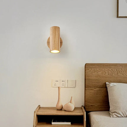 Applique murale rotative en bois style nordique avec LED — LZ4X9P2