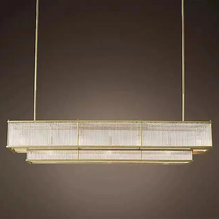 Lustre suspension style loft américain en métal et tubes de verre — LZ4H7Q2
