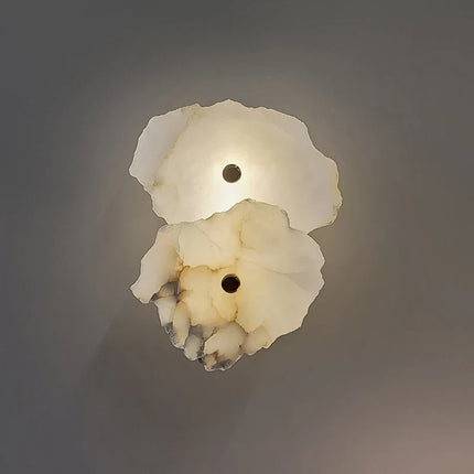 Applique murale art déco en laiton et marbre naturel avec éclairage luxe — LZ4X9J
