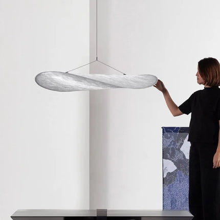 Suspension LED blanche en tissu style nordique pour salon et cuisine — LZ4X9D