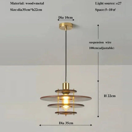 Suspension en bois style wabi-sabi japonais pour décoration intérieure — LZ4P9XQ