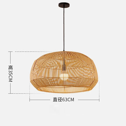 Suspension vintage en rotin style chinois pour intérieur élégant — LZ4M9Q2N