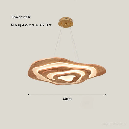 Plafonnier LED zen en bois avec diffuseur nuage acrylique — LZ4X9T