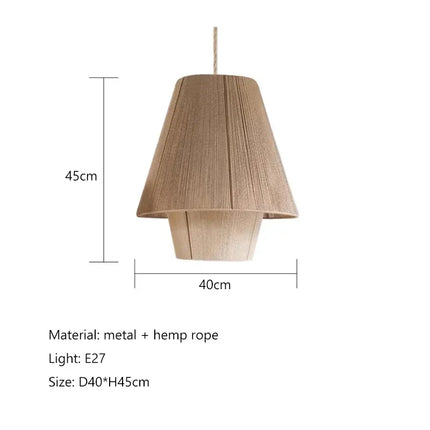 Suspension rétro en rotin style wabi sabi pour bar et restaurant — LZ4X9M