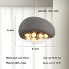 Gris D45cm 6 lumières / Lumière chaude 3200K