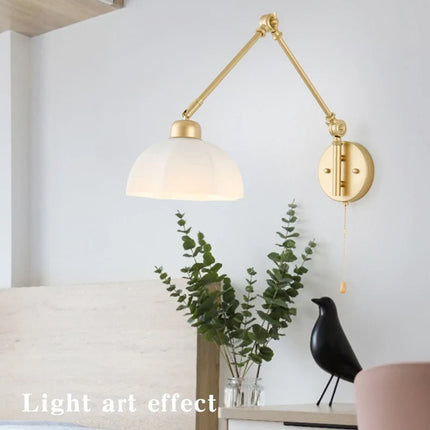 Applique murale vintage à bras long pliable avec interrupteur intégré — LZ4P9XQ