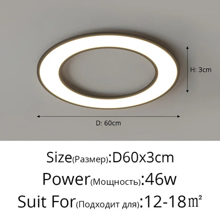 Plafonnier LED ultra-mince pour éclairage intérieur décoratif — LZ4R7T9