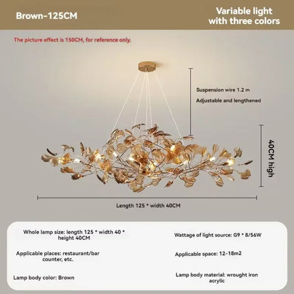 Lustre nordique Artpad avec feuilles en acrylique pour intérieur — LZ4X9M