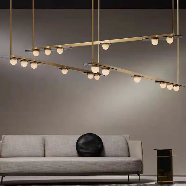 Lustre LED suspension en verre style art déco — LZ4F7Q1
