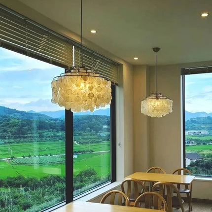 Lustre rétro en coquillage pour décoration intérieure moderne — LZ4X9Q7D