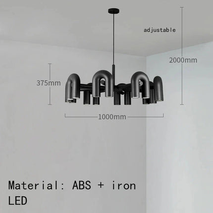 Lustre suspension art déco en métal avec cordon réglable — LZ4X9P2