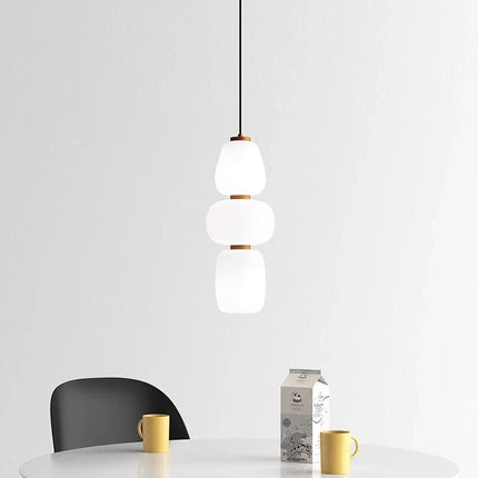 Lustre LED en verre au design minimaliste artistique pour intérieur créatif — LZ4X9T