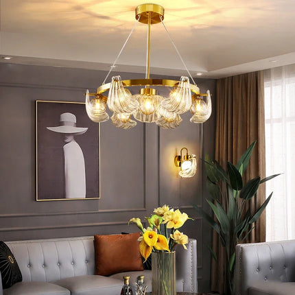 Lustre en verre coquille avec lampes LED créatives — LZ4N7Q2J