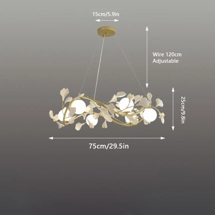 Lustre suspension lumineux design ginkgo pour intérieur — LZ7D9Q2