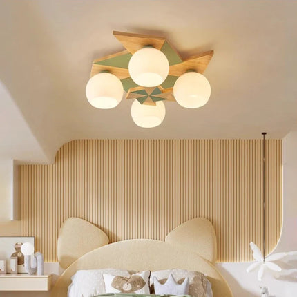 Plafonnier moulin à vent en rondins style rétro nordique pour chambre d’enfant — LZ4X9T2