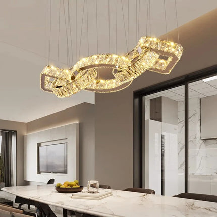 Lustre moderne en cristal doré pour salle à manger — LZ4X9P