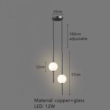 Suspension LED en laiton avec cordon réglable design moderne — LZ4XJ9