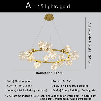 Lustre LED au design nordique pour décoration intérieure — LZ4X9M