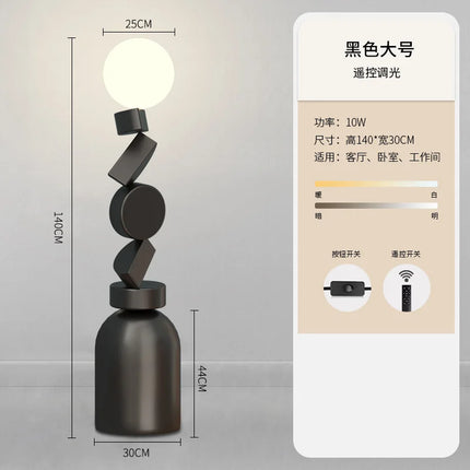 Lampadaire rond en verre au design moderne pour décoration — LZ4X9J
