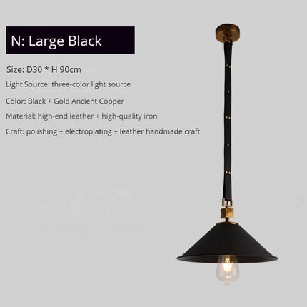 Lustre suspension moderne en cuir et verre cristal — LZ4X9P2Q