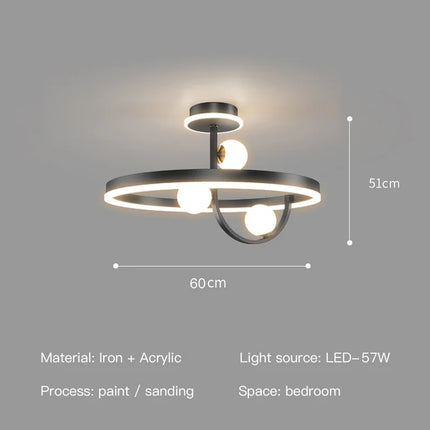 Plafonnier LED décoratif en fer style nordique moderne — LZ4X9P