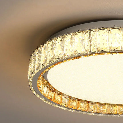 Plafonnier LED anneau doré avec cristaux et intensité réglable — LZ4X9T