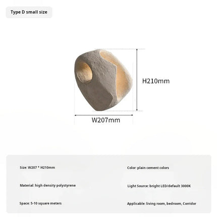 Applique murale nordique en ciment style wabi sabi pour décoration créative — LZ4T9XQ