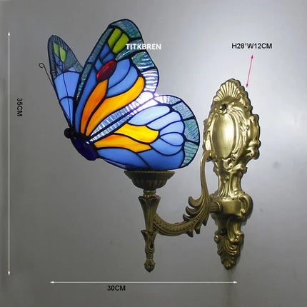 Applique murale décorative en verre avec fleurs turques et abat-jour baroque — LZ4X9T2