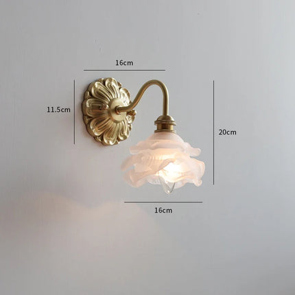 Applique murale LED en verre gris fumé et cuivre moderne — LZ4X9T2
