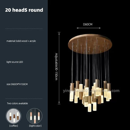 Lustre moderne en bois pour éclairage intérieur design — LZ7QX2