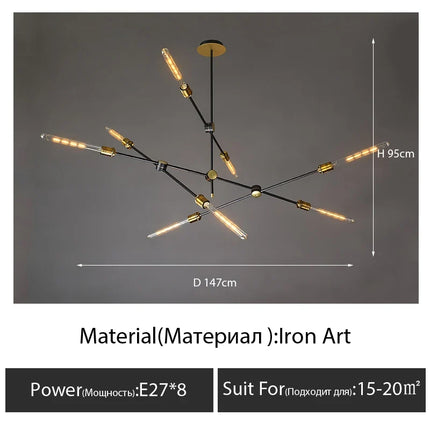Lustre tube en verre au design nordique pour intérieur — LZ4X9P2