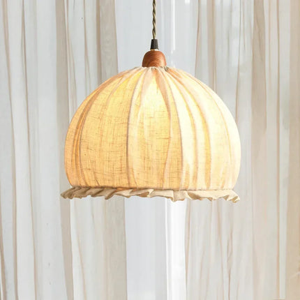 Lustre romantique en forme de bourgeon en coton et lin — LZ4X9T