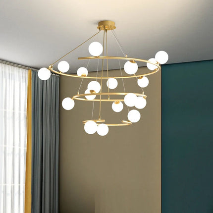 Lustre créatif en fer et verre pour décoration intérieure tendance — LZ4X9T