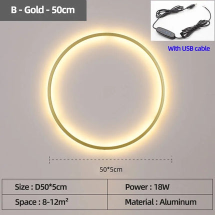 Applique murale LED cercle pour décoration intérieure — LZ4G7X9