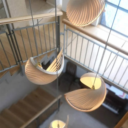 Lustre suspension nordique en bois style wabi sabi rétro — LZ4X9T2
