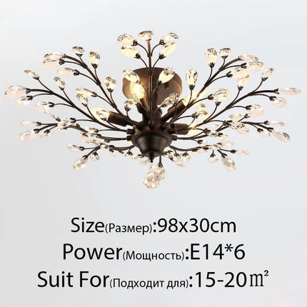 Suspension bougie LED style nordique en cristal pour salon et hôtel — LZ4T9X