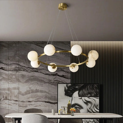 Suspension luxueuse en marbre et cuivre pour éclairage créatif — LZ4X9JQ