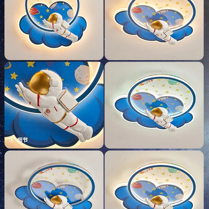 Lustre LED astronaute forme nuage avec variateur et télécommande — LZ7FQ2