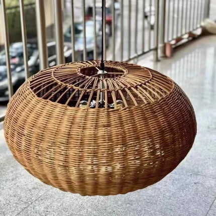Suspension en rotin tissé style wabi sabi pour intérieur — LZ4X9M