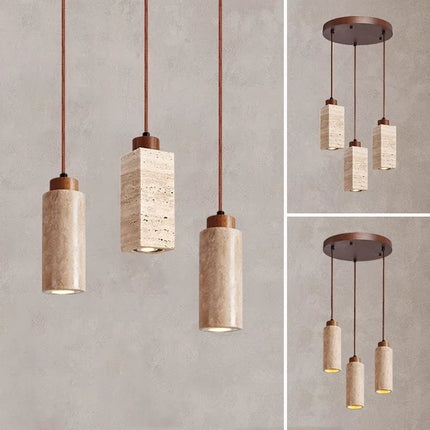 Ensemble de 3 suspensions LED au style wabi sabi naturel — LZ4X9Q2