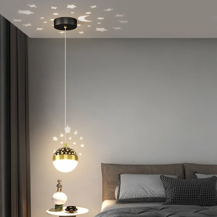 Lustre suspension moderne minimaliste avec projection ciel étoilé — LZ4X9P2